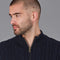 Mens Midweight Cotton Cable Zip Neck Jumper Navy-Jumper-Paul James Knitwear-S-Navy-Urbanheer