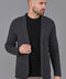 Mens Midweight Cotton Deconstructed Knitted Blazer Anthracite Grey-Blazer-Paul James Knitwear-XS-Regular-Urbanheer