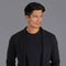 Mens Midweight Cotton Deconstructed Knitted Blazer Black-Blazer-Paul James Knitwear-S-Regular-Urbanheer