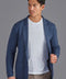 Mens Midweight Cotton Deconstructed Knitted Blazer Blue Melange-Blazer-Paul James Knitwear-XS-Regular-Urbanheer