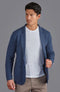 Mens Midweight Cotton Deconstructed Knitted Blazer Blue Melange-Blazer-Paul James Knitwear-XS-Regular-Urbanheer