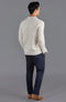 Mens Midweight Cotton Deconstructed Knitted Blazer Ecru-Blazer-Paul James Knitwear-XS-Short-Urbanheer