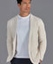 Mens Midweight Cotton Deconstructed Knitted Blazer Ecru-Blazer-Paul James Knitwear-XS-Short-Urbanheer