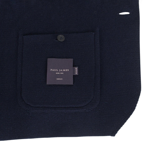 Mens Midweight Cotton Deconstructed Knitted Blazer Navy-Blazer-Paul James Knitwear-XS-Regular-Urbanheer