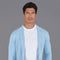 Mens Midweight Cotton Deconstructed Knitted Blazer Pale Blue-Blazer-Paul James Knitwear-S-Regular-Urbanheer