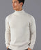 Mens Midweight Cotton Fitted Submariner Roll Neck Jumper Ecru-Jumper-Paul James Knitwear-S-Navy-Urbanheer