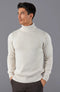 Mens Midweight Cotton Fitted Submariner Roll Neck Jumper Ecru-Jumper-Paul James Knitwear-S-Navy-Urbanheer