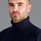 Mens Midweight Cotton Fitted Submariner Roll Neck Jumper Navy-Jumper-Paul James Knitwear-S-Navy-Urbanheer