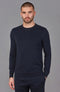 Mens Midweight Cotton Knitted Sweatshirt-Sweatshirt-Paul James Knitwear-S-Navy-Urbanheer