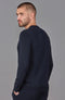 Mens Midweight Cotton Knitted Sweatshirt-Sweatshirt-Paul James Knitwear-S-Navy-Urbanheer