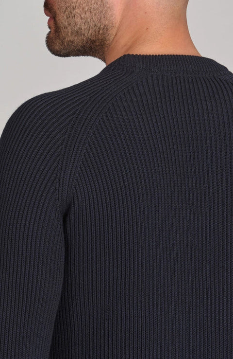 Mens Midweight Cotton Ribbed Crew Neck Jumper-Jumper-Paul James Knitwear-S-Navy-Urbanheer