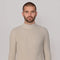 Mens Midweight Cotton Ribbed Mock Turtle Neck Jumper Birch-Jumper-Paul James Knitwear-S-Birch-Urbanheer