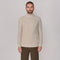 Mens Midweight Cotton Ribbed Mock Turtle Neck Jumper Birch-Jumper-Paul James Knitwear-S-Birch-Urbanheer