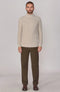 Mens Midweight Cotton Ribbed Mock Turtle Neck Jumper Birch-Jumper-Paul James Knitwear-S-Birch-Urbanheer