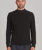 Mens Midweight Cotton Ribbed Mock Turtle Neck Jumper Black-Jumper-Paul James Knitwear-S-Black-Urbanheer