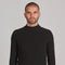Mens Midweight Cotton Ribbed Mock Turtle Neck Jumper Black-Jumper-Paul James Knitwear-S-Black-Urbanheer