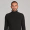 Mens Midweight Cotton Ribbed Roll Neck Jumper Black-Jumper-Paul James Knitwear-S-Black-Urbanheer