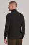 Mens Midweight Cotton Ribbed Roll Neck Jumper Black-Jumper-Paul James Knitwear-S-Black-Urbanheer