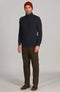 Mens Midweight Cotton Ribbed Roll Neck Jumper Navy-Jumper-Paul James Knitwear-S-Navy-Urbanheer