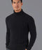 Mens Midweight Cotton Roll Neck Cable Jumper Black-Jumper-Paul James Knitwear-S-Black-Urbanheer