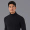 Mens Midweight Cotton Roll Neck Cable Jumper Black-Jumper-Paul James Knitwear-S-Black-Urbanheer