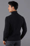 Mens Midweight Cotton Roll Neck Cable Jumper Black-Jumper-Paul James Knitwear-S-Black-Urbanheer
