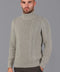 Mens Midweight Cotton Roll Neck Cable Jumper Fawn-Jumper-Paul James Knitwear-S-Fawn-Urbanheer