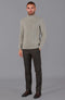 Mens Midweight Cotton Roll Neck Cable Jumper Fawn-Jumper-Paul James Knitwear-S-Fawn-Urbanheer