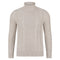 Mens Midweight Cotton Roll Neck Cable Jumper Fawn-Jumper-Paul James Knitwear-S-Fawn-Urbanheer