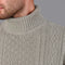 Mens Midweight Cotton Roll Neck Cable Jumper Fawn-Jumper-Paul James Knitwear-S-Fawn-Urbanheer