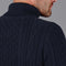 Mens Midweight Cotton Roll Neck Cable Jumper Navy-Jumper-Paul James Knitwear-S-Navy-Urbanheer