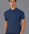 Mens Midweight Cotton Short Sleeve Polo Shirt-Polo Shirt-Paul James Knitwear-S-Blue Melange-Urbanheer