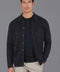 Mens Midweight Cotton Work Shirt Black-Jacket-Paul James Knitwear-S-Urbanheer