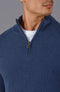 Mens Midweight Cotton Zip Neck Jumper Blue Melange-Jumper-Paul James Knitwear-S-Urbanheer