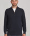 Mens Midweight Cotton Zip Neck Jumper Navy-Jumper-Paul James Knitwear-S-Urbanheer
