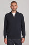 Mens Midweight Cotton Zip Neck Jumper Navy-Jumper-Paul James Knitwear-S-Urbanheer