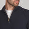 Mens Midweight Cotton Zip Neck Jumper Navy-Jumper-Paul James Knitwear-S-Urbanheer