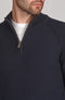 Mens Midweight Cotton Zip Neck Jumper Navy-Jumper-Paul James Knitwear-S-Urbanheer