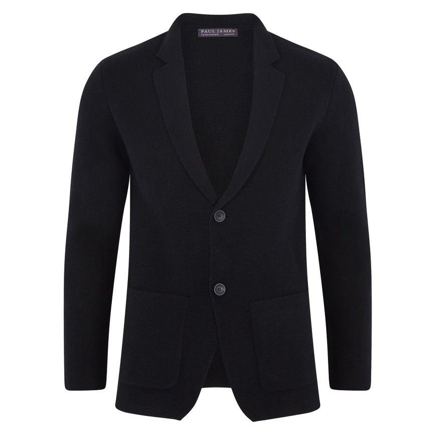 Mens Midweight Lambswool Knitted Blazer-Blazer-Paul James Knitwear-S-Regular-Urbanheer