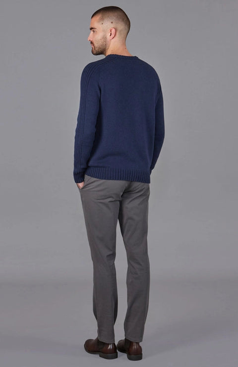 Mens Organic Cotton Crew Neck Jumper-Jumper-Paul James Knitwear-S-Marine-Urbanheer