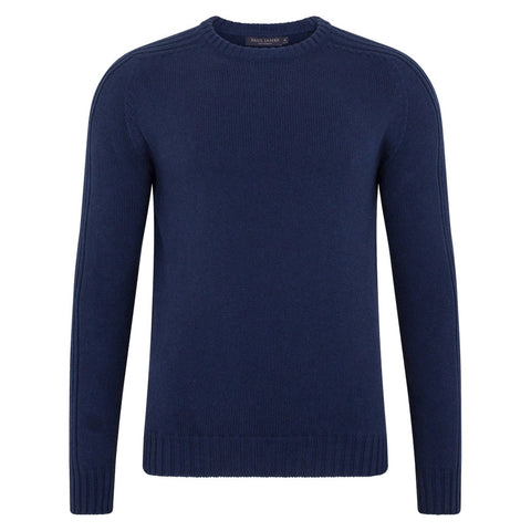 Mens Organic Cotton Crew Neck Jumper-Jumper-Paul James Knitwear-S-Marine-Urbanheer