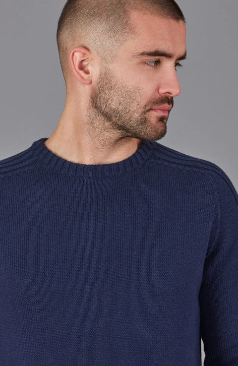 Mens Organic Cotton Crew Neck Jumper-Jumper-Paul James Knitwear-S-Marine-Urbanheer