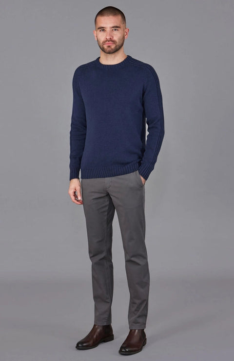 Mens Organic Cotton Crew Neck Jumper-Jumper-Paul James Knitwear-S-Marine-Urbanheer