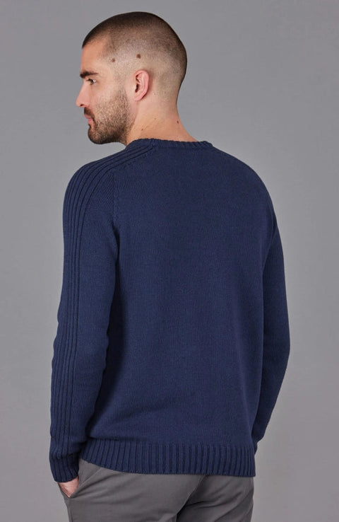 Mens Organic Cotton Crew Neck Jumper-Jumper-Paul James Knitwear-S-Marine-Urbanheer