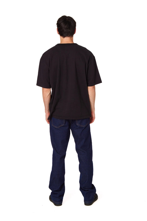Men's Oversized Cotton Short Sleeve T-Shirt Black-T-Shirt-Hawk's Bay-S-Black-Urbanheer