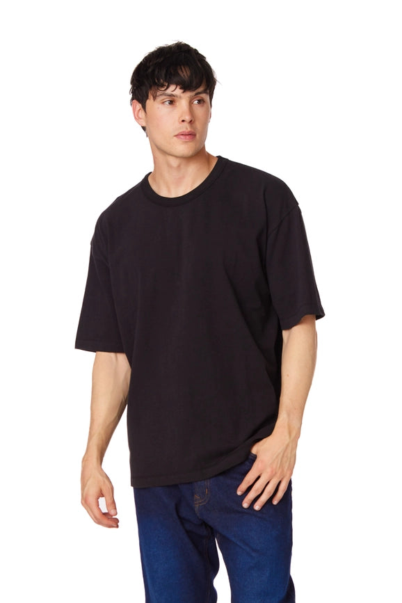 Men's Oversized Cotton Short Sleeve T-Shirt Black-T-Shirt-Hawk's Bay-S-Black-Urbanheer