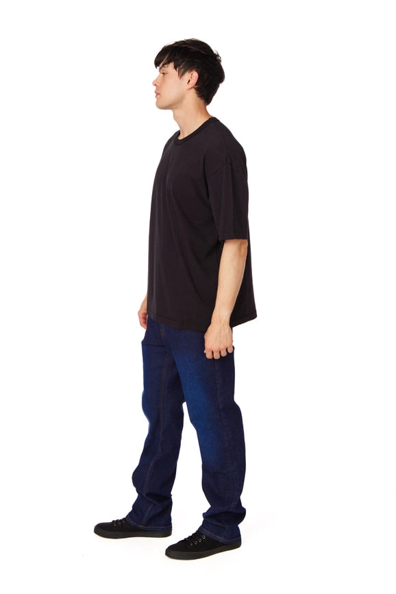 Men's Oversized Cotton Short Sleeve T-Shirt Black-T-Shirt-Hawk's Bay-S-Black-Urbanheer