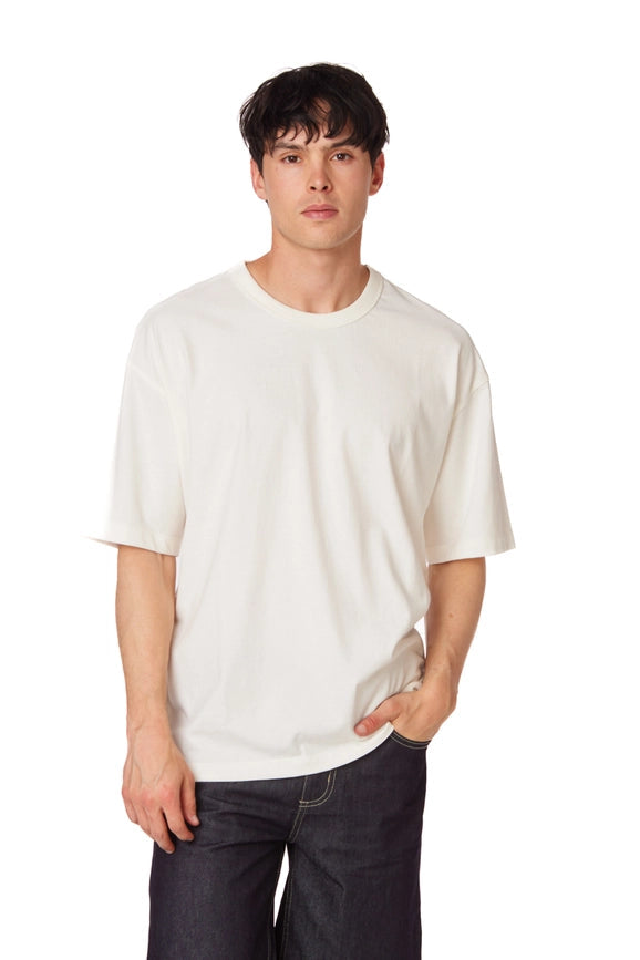 Men's Oversized Cotton Short Sleeve T-Shirt Off-White-T-Shirt-Hawk's Bay-S-Off-White-Urbanheer