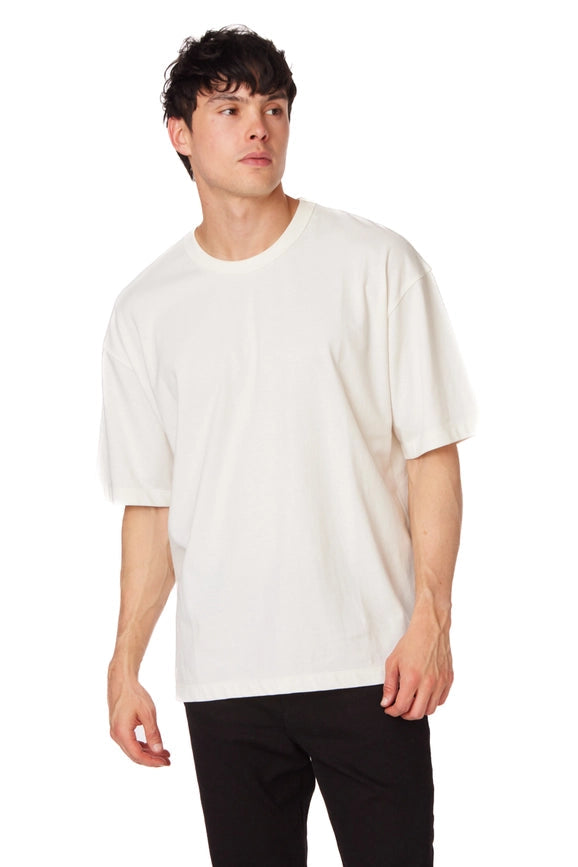 Men's Oversized Cotton Short Sleeve T-Shirt Off-White-T-Shirt-Hawk's Bay-S-Off-White-Urbanheer
