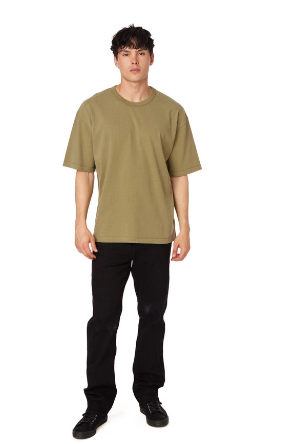 Men's Oversized Cotton Short Sleeve T-Shirt Olive-T-Shirt-Hawk's Bay-S-Olive-Urbanheer